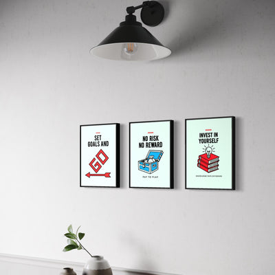 The Discipline Set Framed Posters – Monopoly Edition (Set of 3 A3 Frames) - Framed Poster (A3 Size)