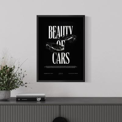 Beauty of Cars - Framed Poster (A3 Size)