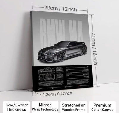 BMW M4 – Precision Meets Power | Wooden Canvas Poster