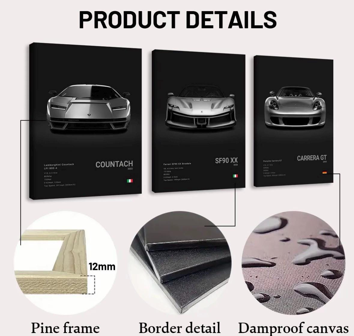The Trinity of Icons - Set of 3 Wooden Canvas Poster