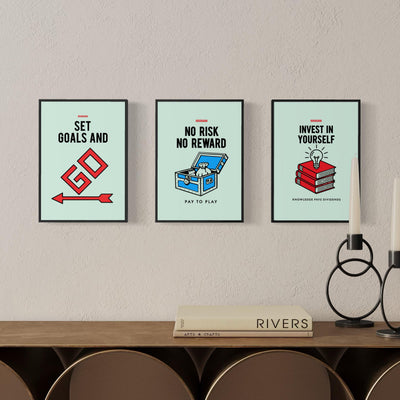 The Discipline Set Framed Posters – Monopoly Edition (Set of 3 A3 Frames) - Framed Poster (A3 Size)